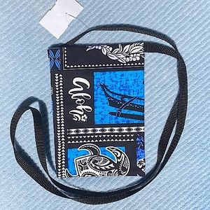 Hawaiian Passport Holder Island Aloha Purple Blue Crossbody New